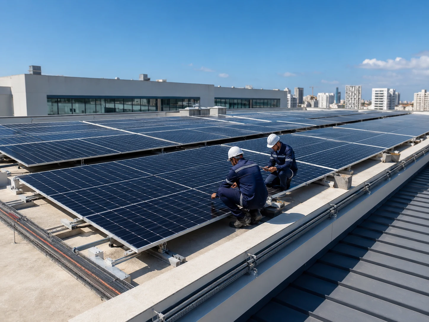 Installation photovoltaïque professionnelle réalisée au Maroc