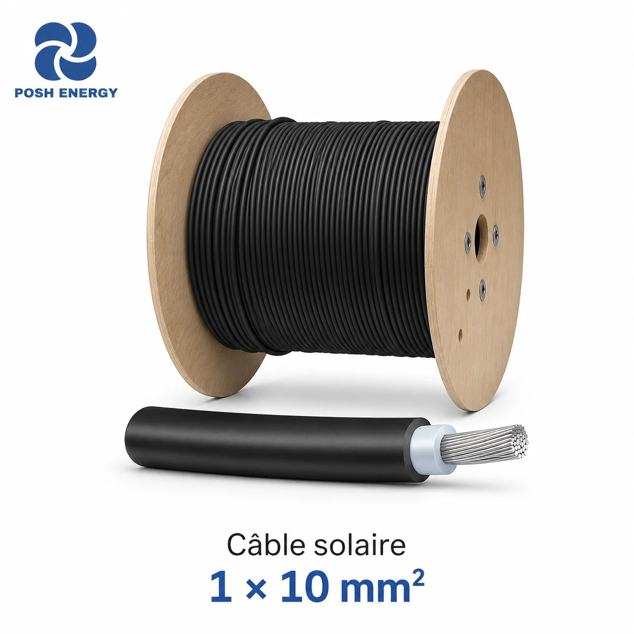Câble solaire H1Z2Z2-K 1 × 10 mm²
