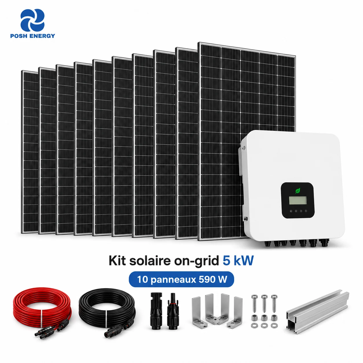 Kit solaire on-grid 5 kW - 10 panneaux 590 W