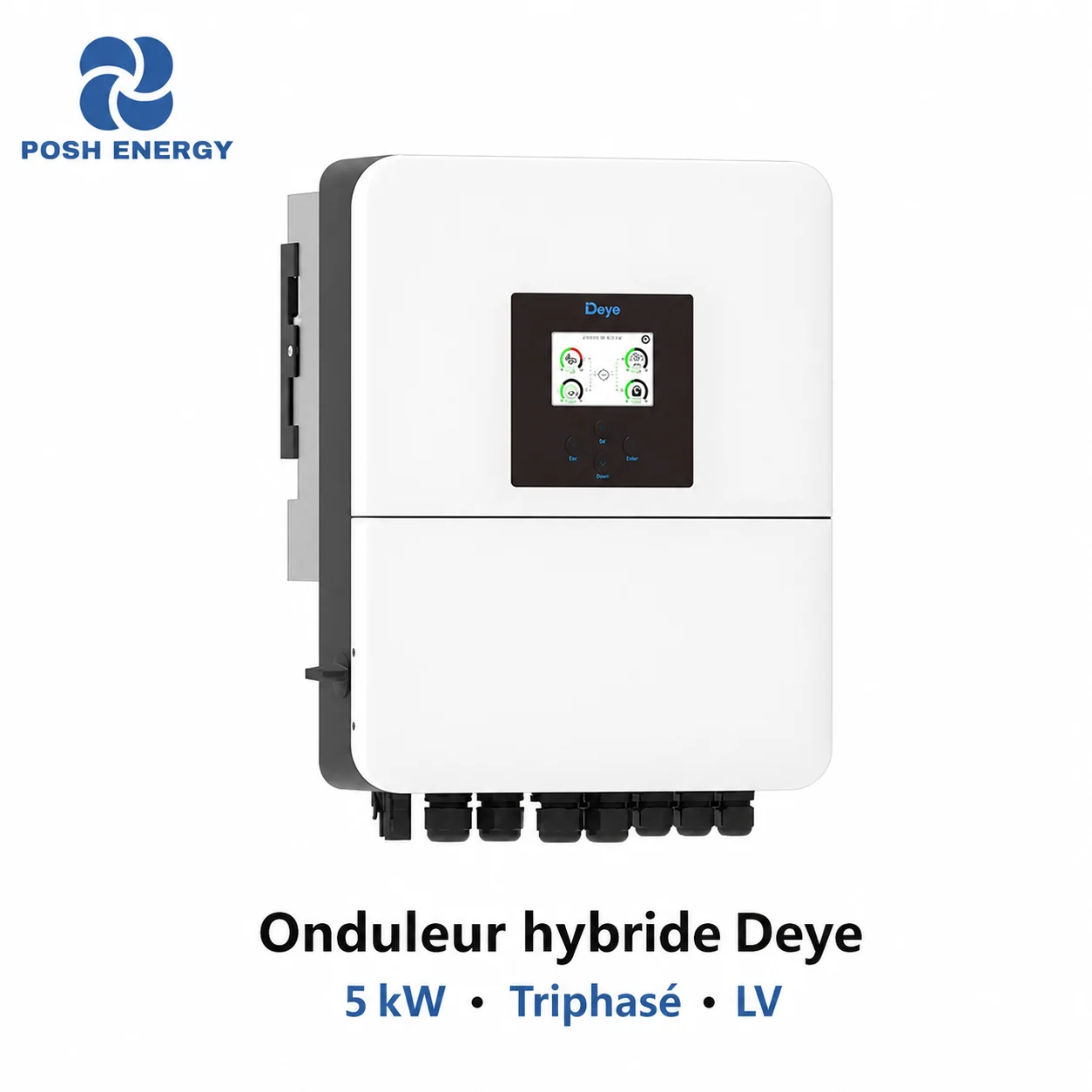 Onduleur hybride Deye 5 kW triphasé LV