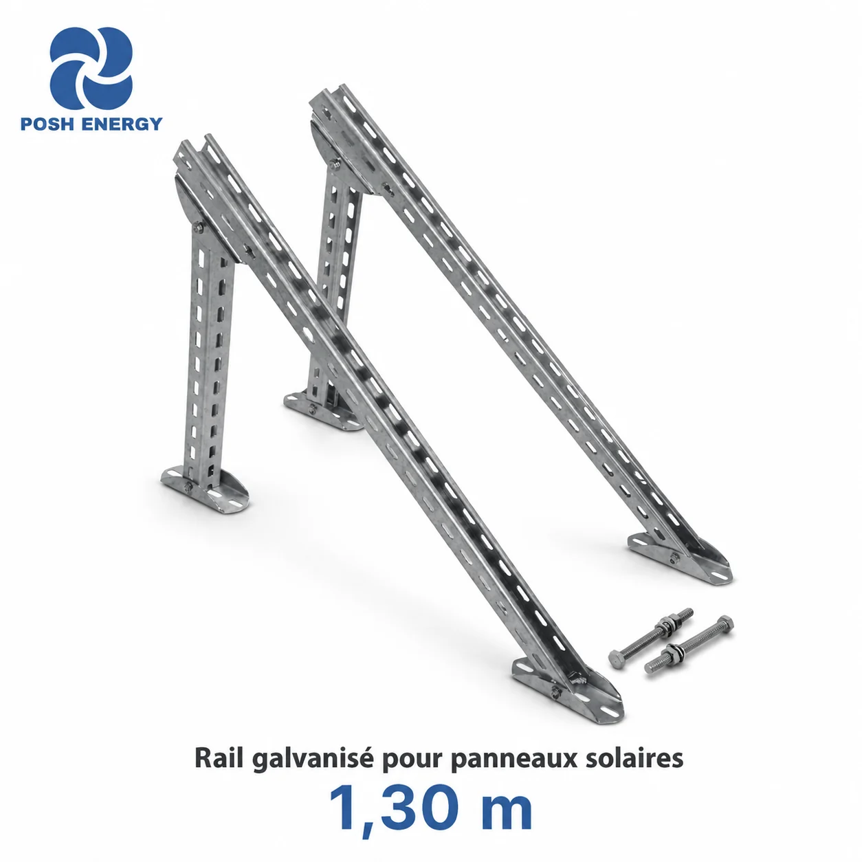 Rail galvanisé pour panneaux solaires 1,30 m