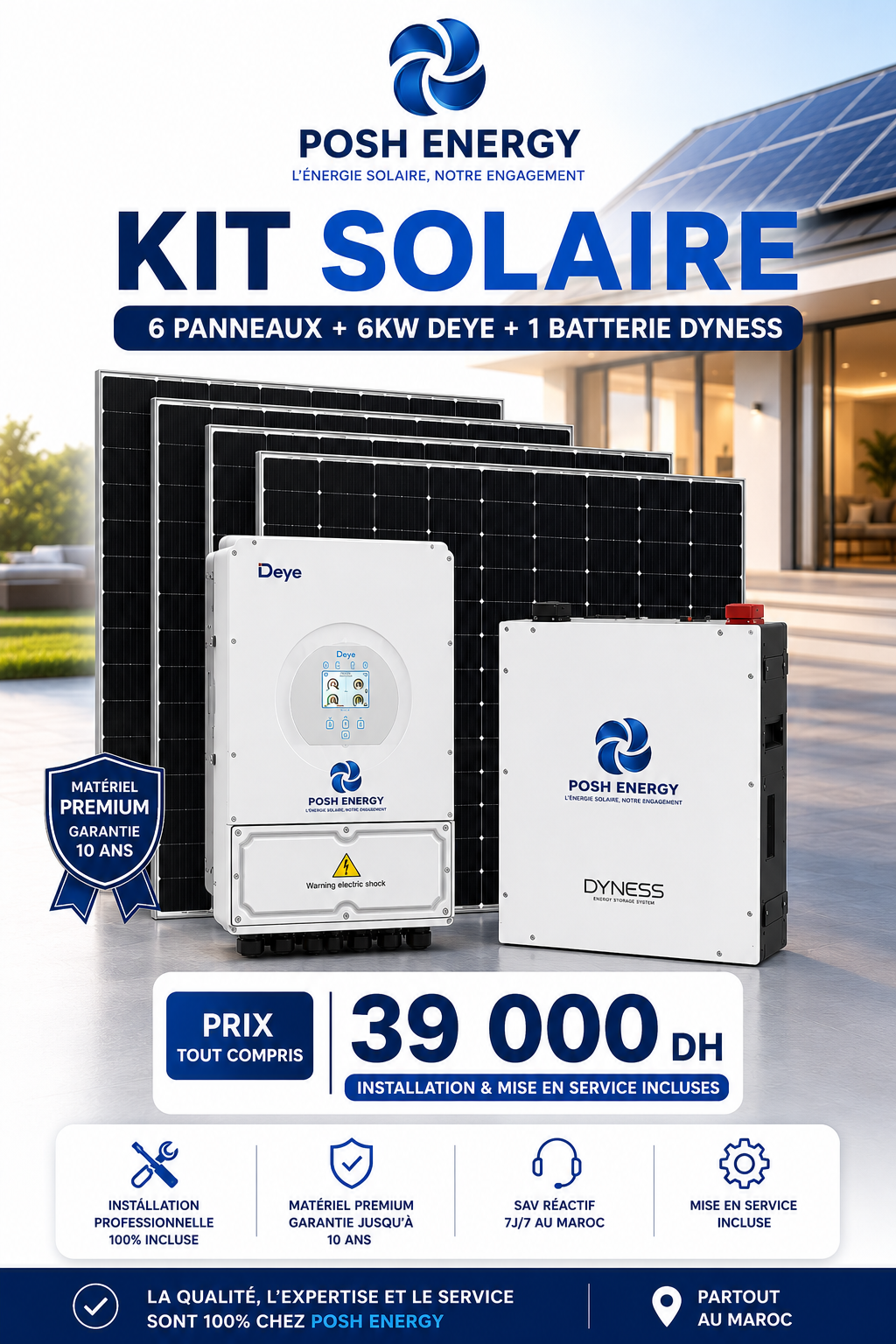 Kit solaire on-grid 6 kW - 14 panneaux 590 W