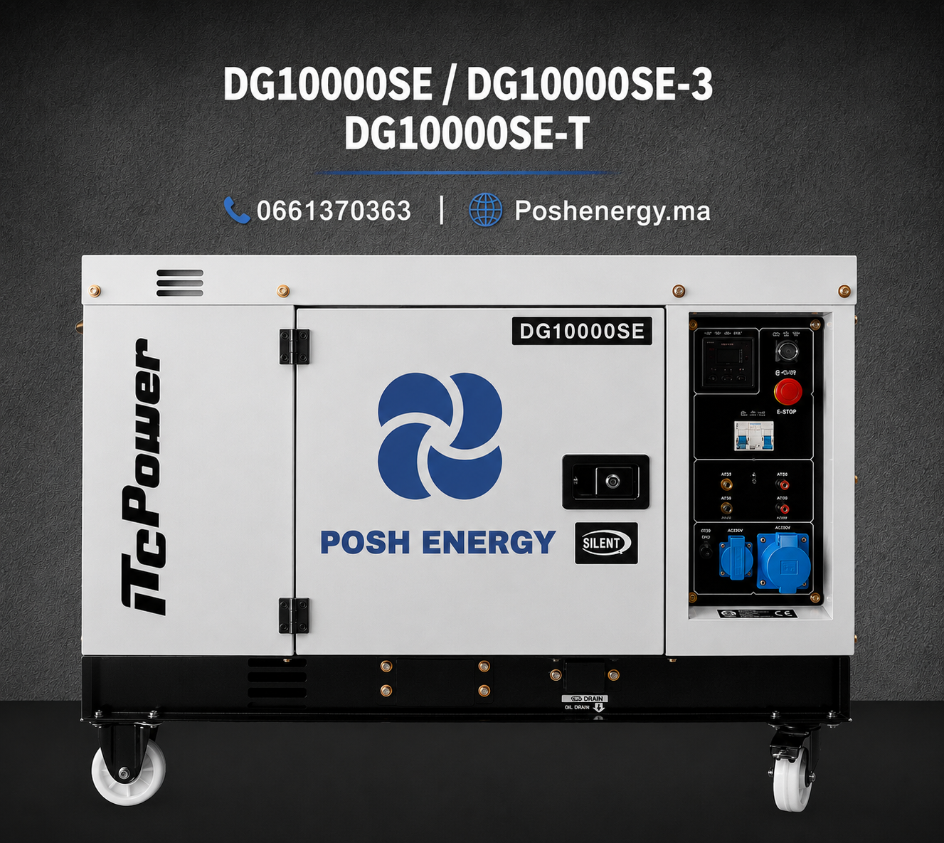Groupe électrogène diesel ITC Power DG10000SE-T