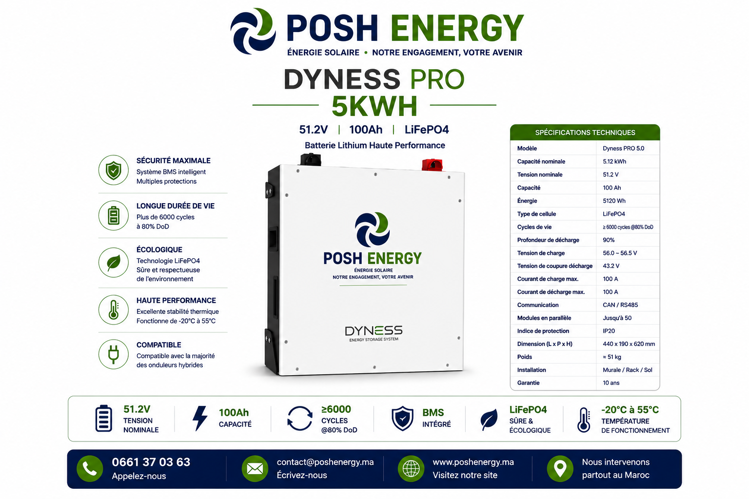 Batterie lithium Dyness DL5.0C 5,12 kWh LV