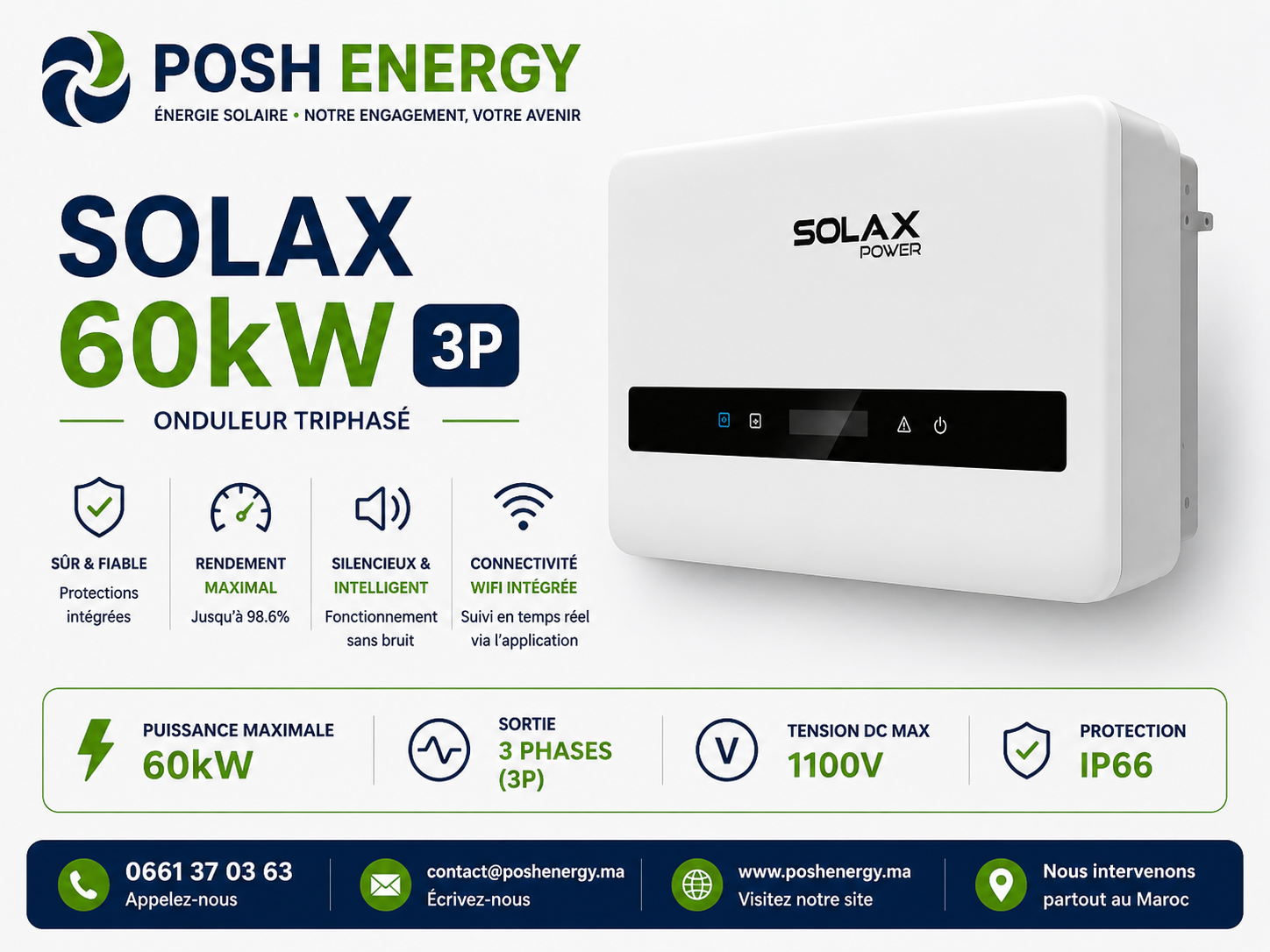 Onduleur on-grid SolaX 50 kW triphasé