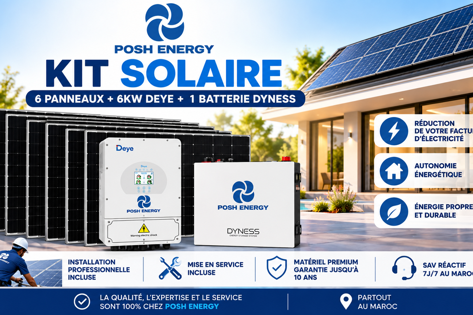 Kit solaire on-grid 6 kW - 14 panneaux 590 W